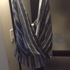 Olivaceous crossover halter top